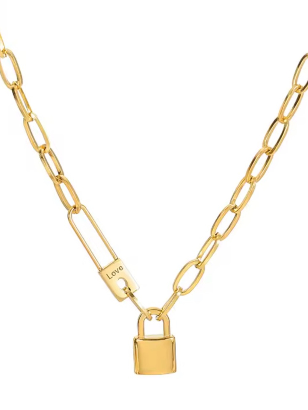 Lock Gold Chain Necklace - Picture 2 of 4